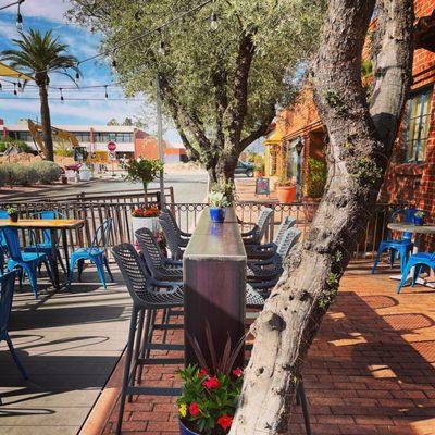 Newly expanded outdoor patio seating.