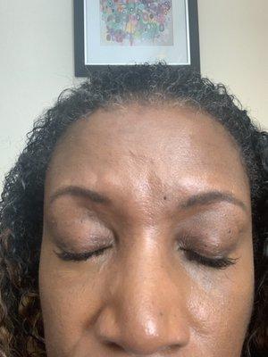 Waxed eyebrows