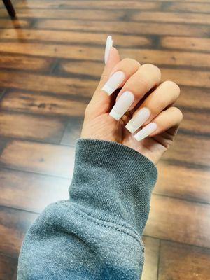 white French tip with white base