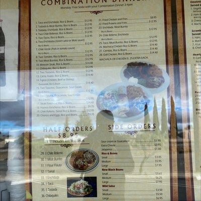 Combination Dinners Menu