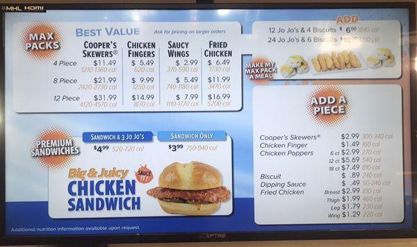 Menu#1 for Cooper's Chicken