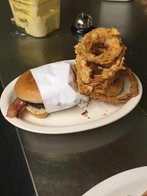 Bacon Cheese Burger Homemade Onion Rings