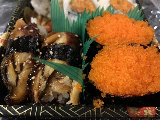 Nigiri  Eel and flying fish eggs