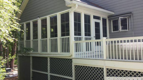 Porch with Eze-Breeze and custom railing