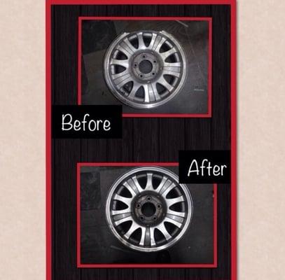 Before and after rim repair