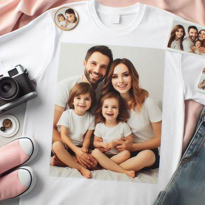 Print your memorial family photos on your t-shirt with any size and best quality