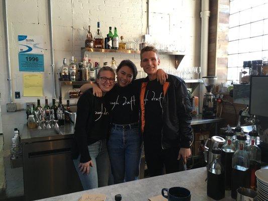 Happy baristas :-) Happy customers