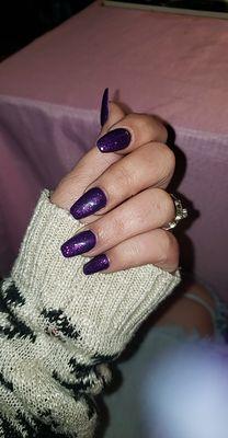 Simple purple with some sparkle! Gel nails