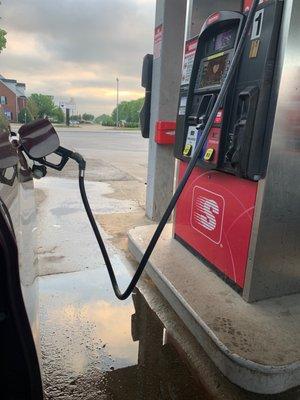 Puddles by the pump