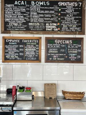 Acai Menu