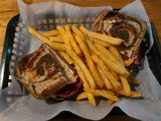 Reuben Sandwich and Fries