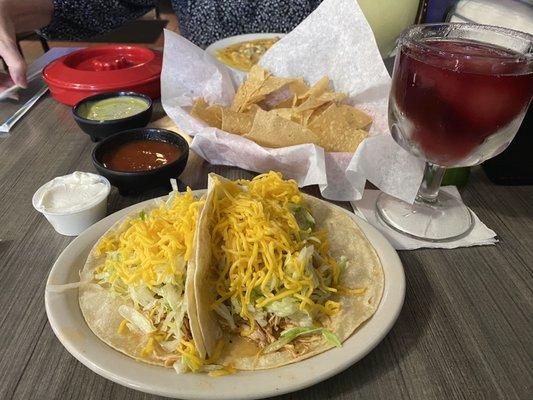 Flour tacos , sangria margarita