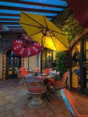 Very nice heated patio. Great service and food.