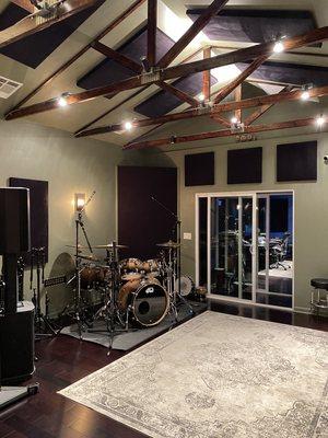 Recording studio live room.