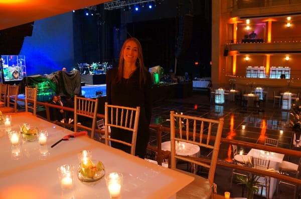 Leslie sets up an event at the Hammerstein Ballroom in NYC.