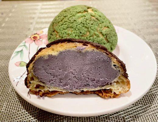 UBE Cream Puffs, Pistachio Cream Puffs