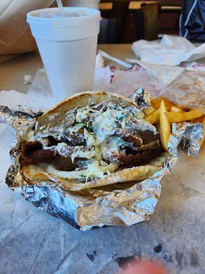 Original gyro, fries and drink- #5 special