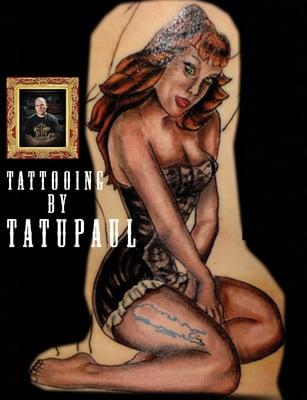 pinup tattoo by tatupaul.com