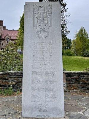 The War Memorial dedicated to all those who served in the Armed Forces & lost their lives @  Hunnewell Park in Wellesley MA.