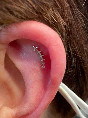 Helix piercing