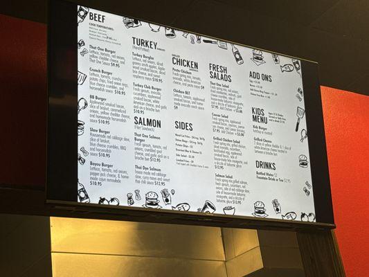 Updated menu