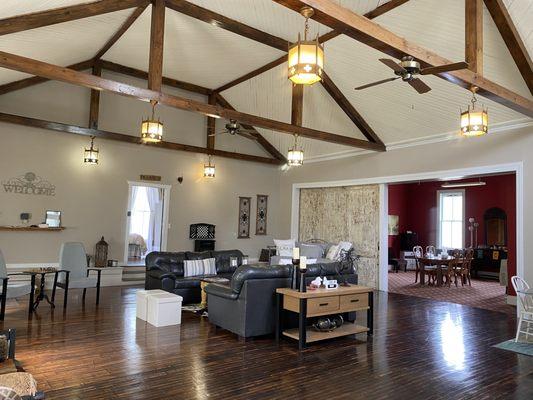 Magnificent and large great room at Sassy Sisters' Inn. A charming B&B in Southeast Kansas.