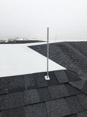 Home lightning protection system installation photo featuring advanced lightning rods, surge suppression, lightning arrestors, NJ, PA, DE.