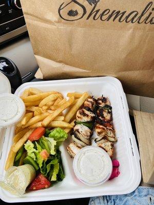 Chicken Kabob Platter Lunch