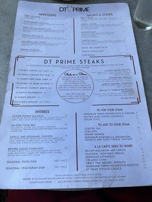 Food and drink Menus