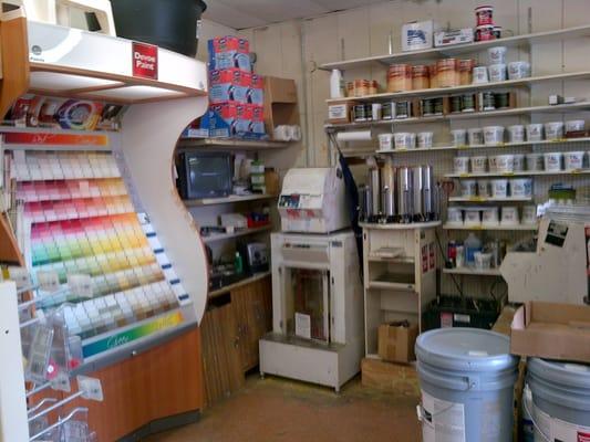 Paint tinting and mixing area.