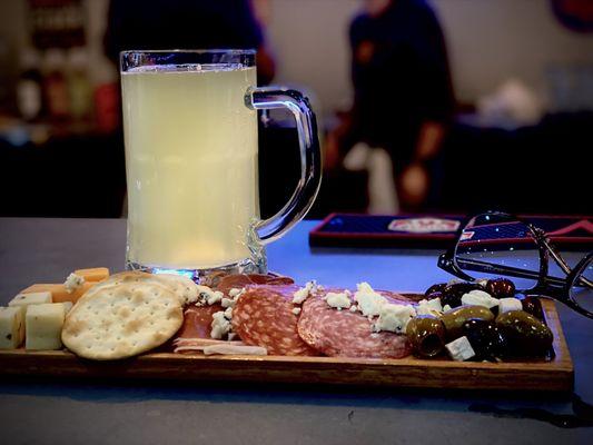 Charcuterie and Lemon Basil Cider.