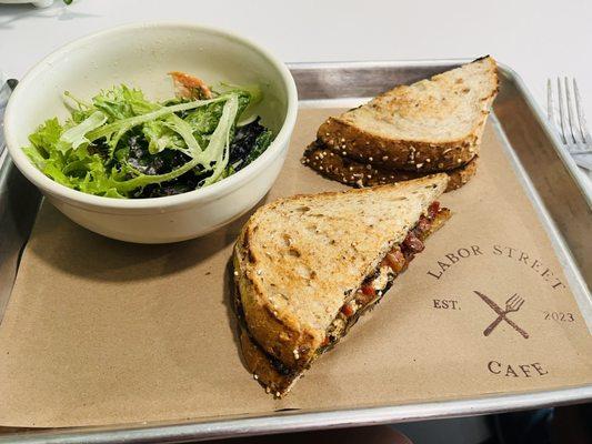 Savory Shroom Sandwich and side salad