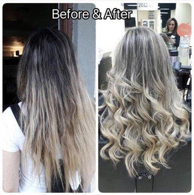 Highlights done by stylist Hadia