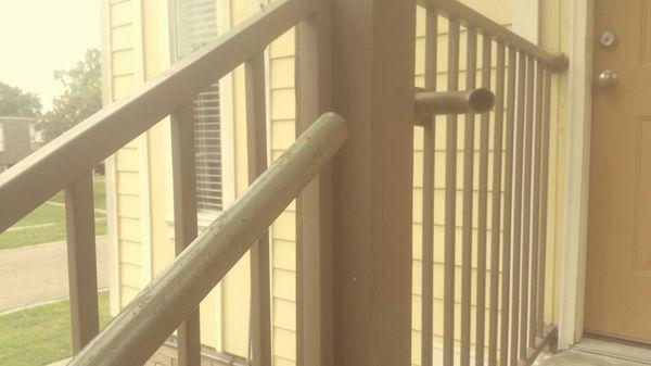 Broken railing