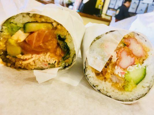 Sushi burritos. Volcano and Vegas