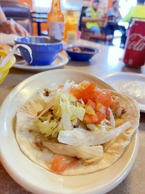 Chicken flour taco