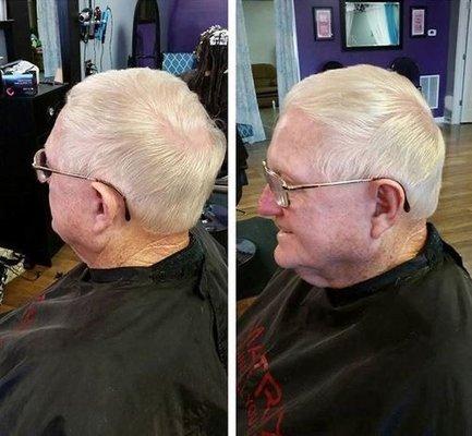 It is a reserved and traditional haircut done with scissors, giving it a unique and elegant cut.