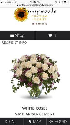 The flowers that I ordered