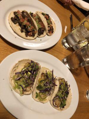 Shrimp and carne Asada tacos, these were solid