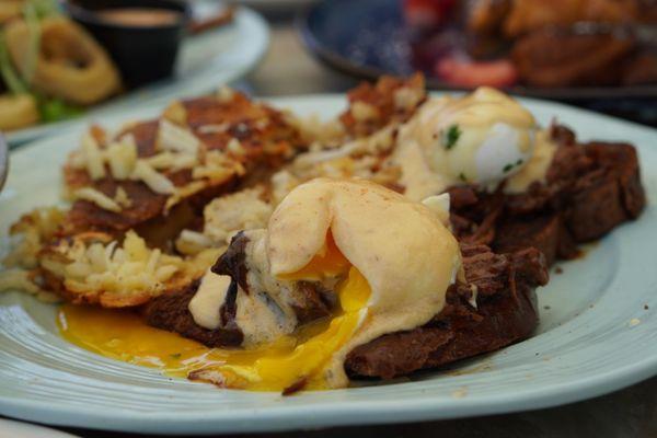 Brasato Benedict - menu said red beets but we didn't see this? Also IG posts (which I saw after my experience) showed a pretty pink sauce