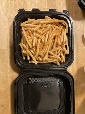 Big tray of fries.