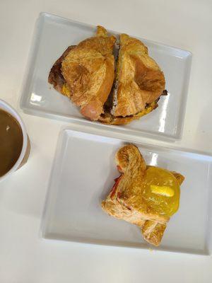 Croissham and lemon turnover