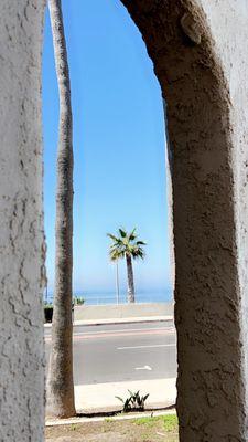 Glimpse of the beach from our patio.