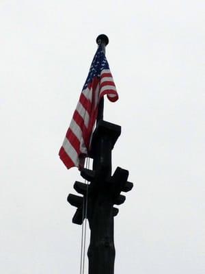 Colors flying from the flag bastion