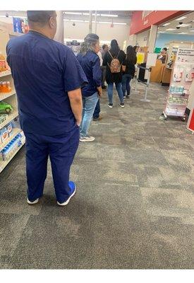 The line at the cvs pharmacy