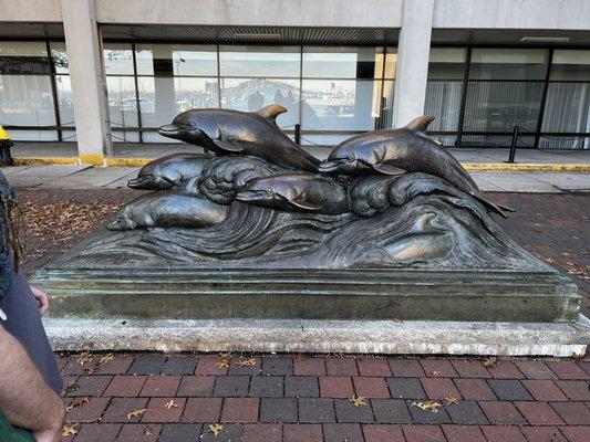 Statue outside the aquarium.