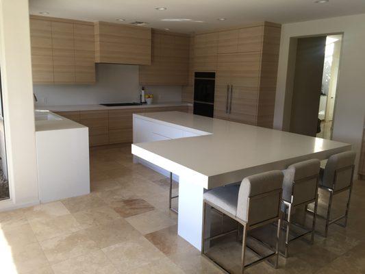 Man Made Quartz Counter top job in the Citrus CC in La Quinta CA.