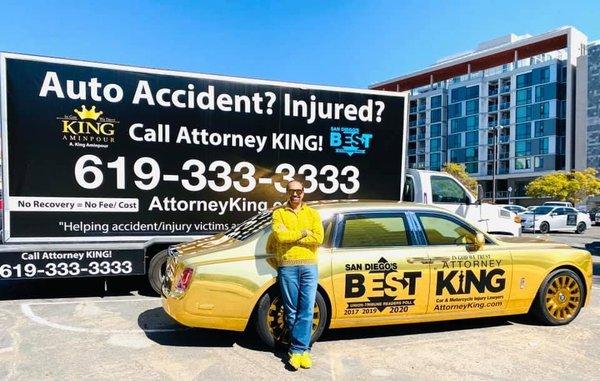 San Diego's BEST Accident Injury Attorney Attorney KING Aminpour. 
 I can not stop sharing, he really cares!
 Call it's easy 619-333-3333