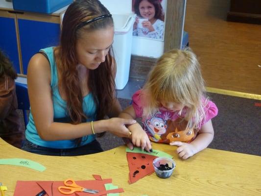 Art activities develop the children's motor skills.