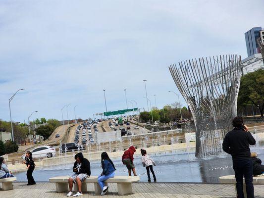 Splash pad and midday Saturday traffic